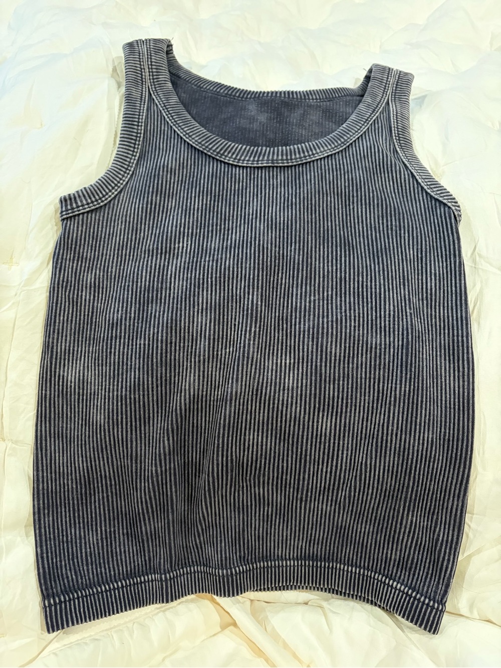 Zenana Women’s Stone Washed Ribbed Seamless Tank Black L/XL NWOT